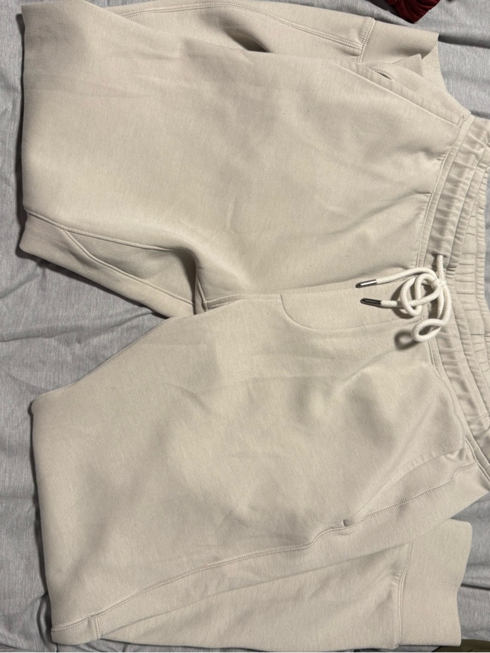 American Eagle Neutral Cream Drawstring Sweatshorts
